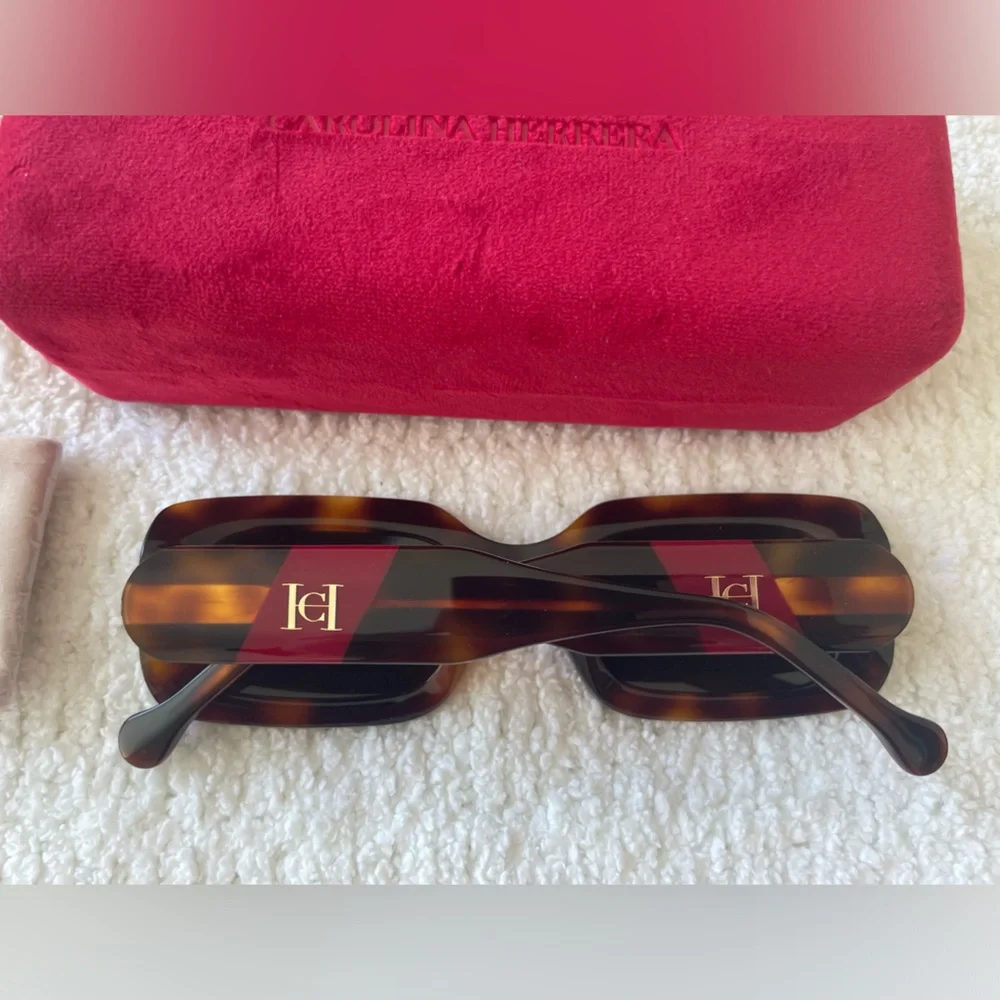 Carolina Herrera Rectangle Sunglasses - Picture 2 of 2
